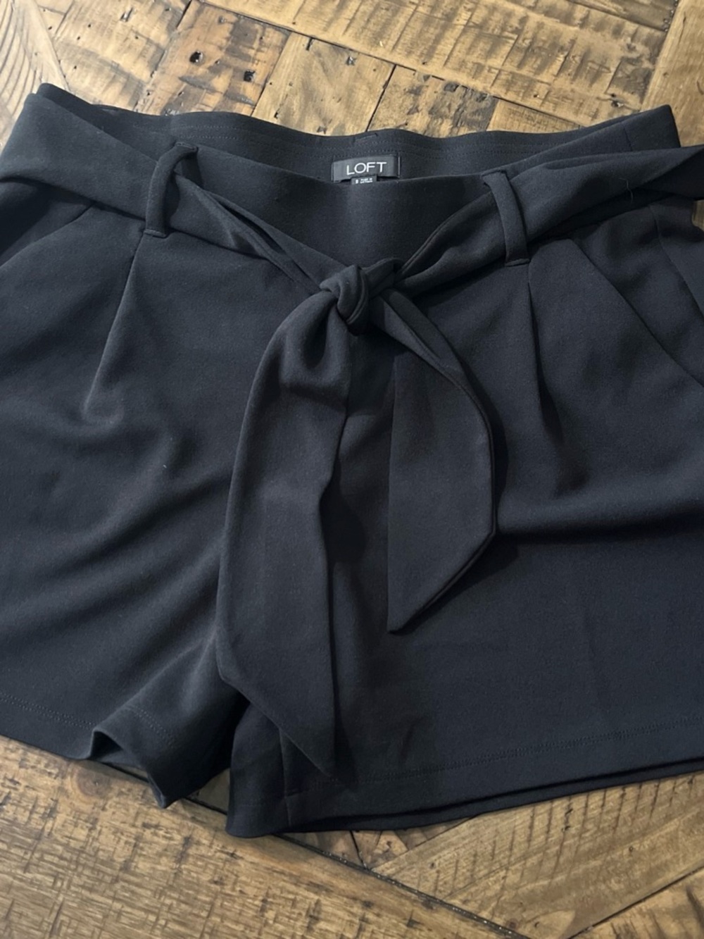 LOFT Black High-Waist Tie-Front Women's Shorts